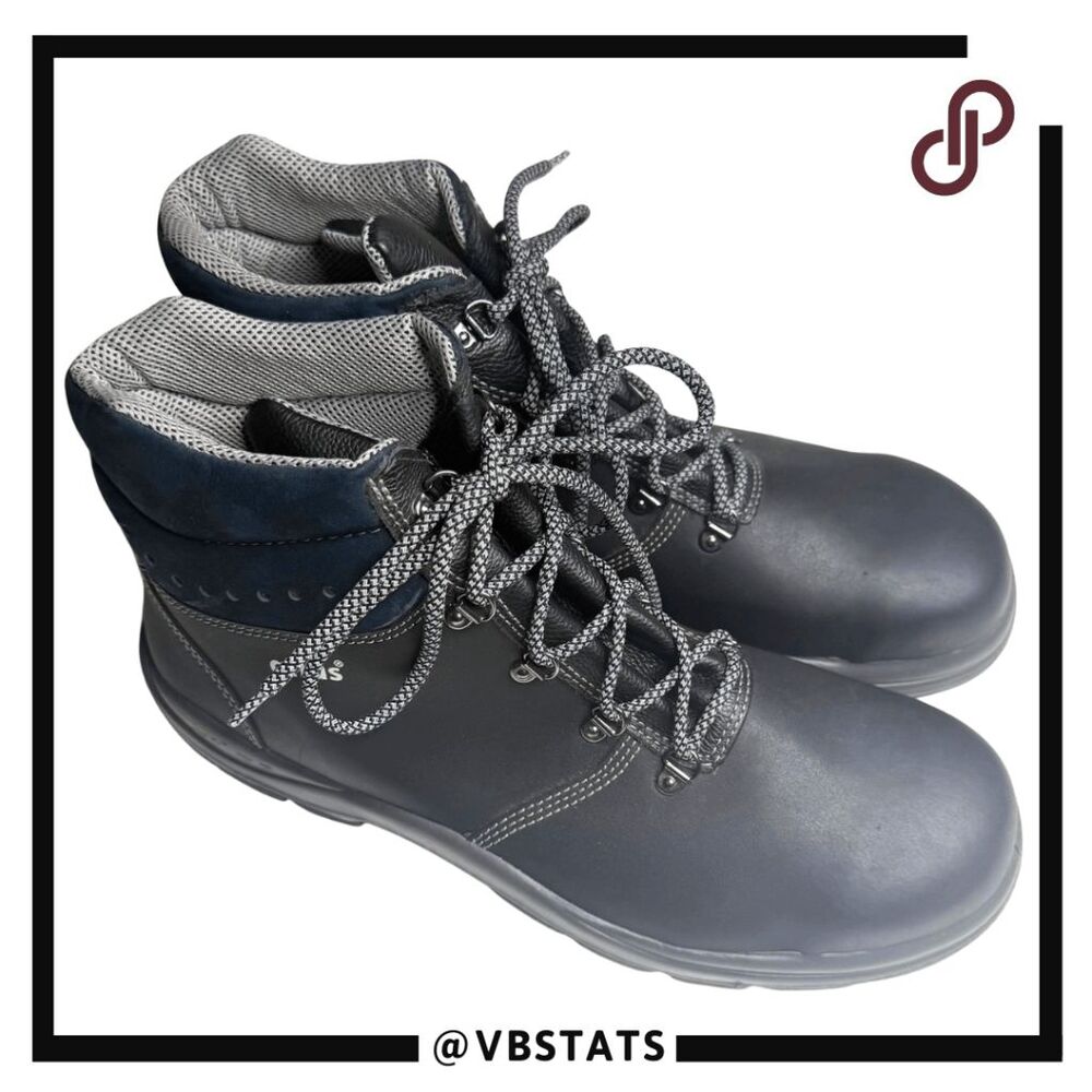 Atlas Men's Leather Steel Toe Cap Mid S3 Safety Work Boots Black‎ Size 13 NWOT